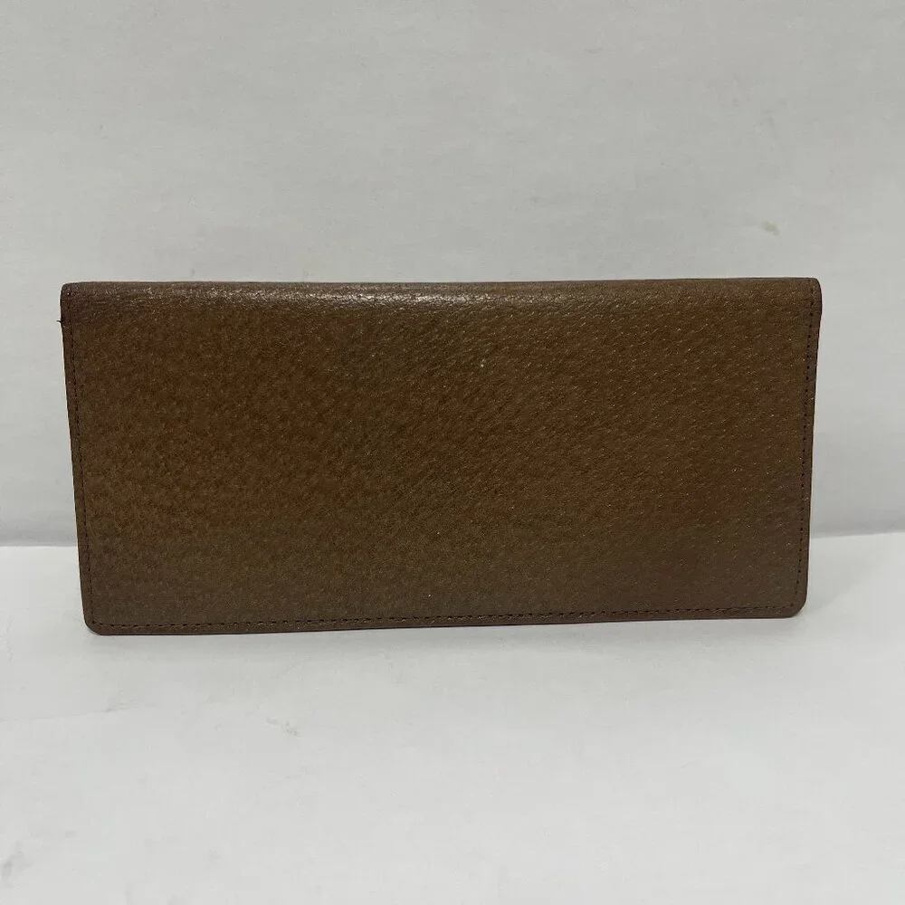 Valentino Garavani Brown Leather Slim Bifold Long Wallet - Preowned
